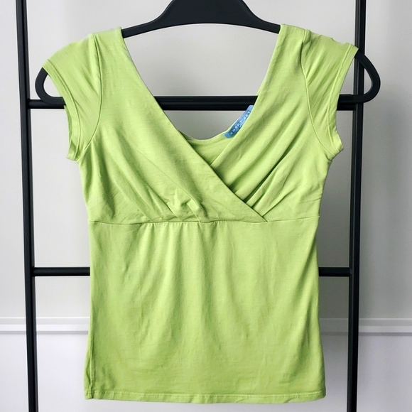 V-neck Top Lime Green Color - Picture 1 of 4